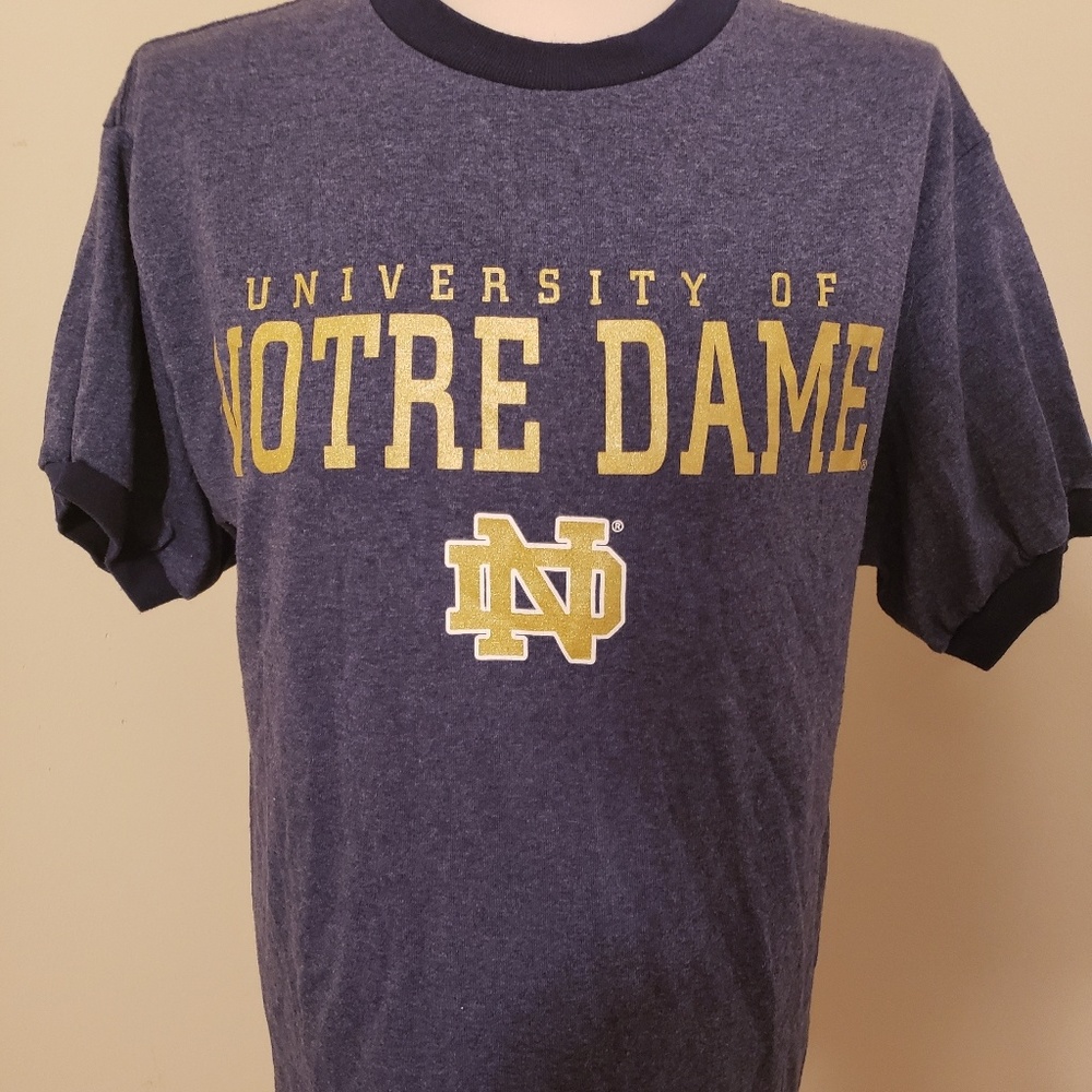 Like New Notre Dame gorgeous shiny ringer tshirt!